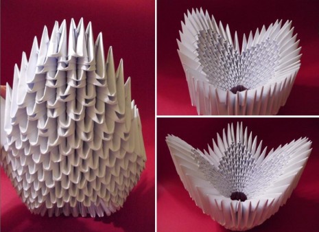 cisne en origami modular 3D manualidades papel reciclado decorar decoracion reciclar reciclaje facil barato ahorro4