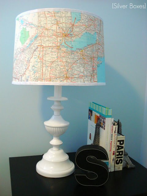 Map-covered-lampshade
