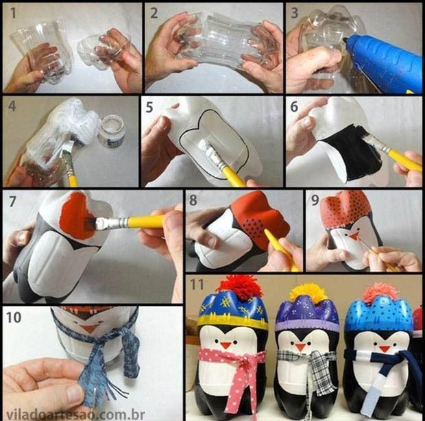 pinguinos-reciclados-para-navidad