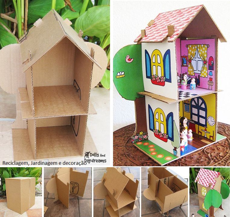 como hacer una casa de muñecas de carton tutorial grafico para realizar paso a paso juguetes con material reutilizable